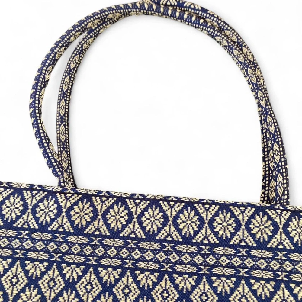 Navy and Gold Hand Bag - Picture 2 of 6